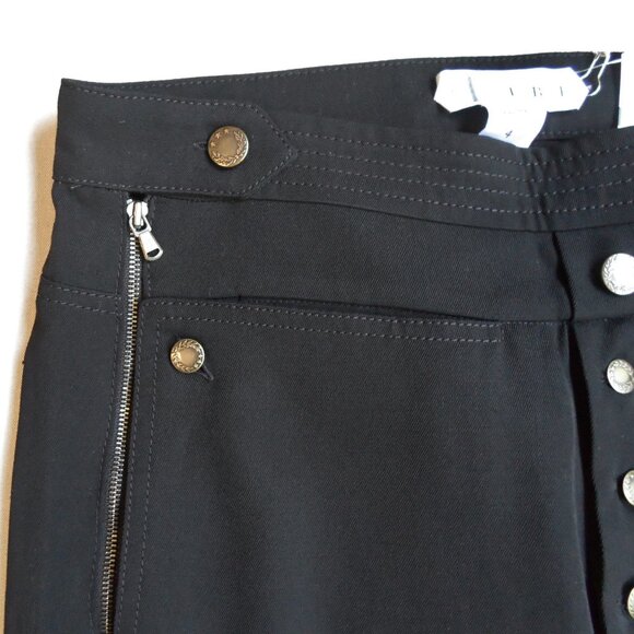 NWT$995 TRE by Natalie Ratabesi Straight Leg Wool Pants Button Zip Trousers Sz 4 - Picture 4 of 13